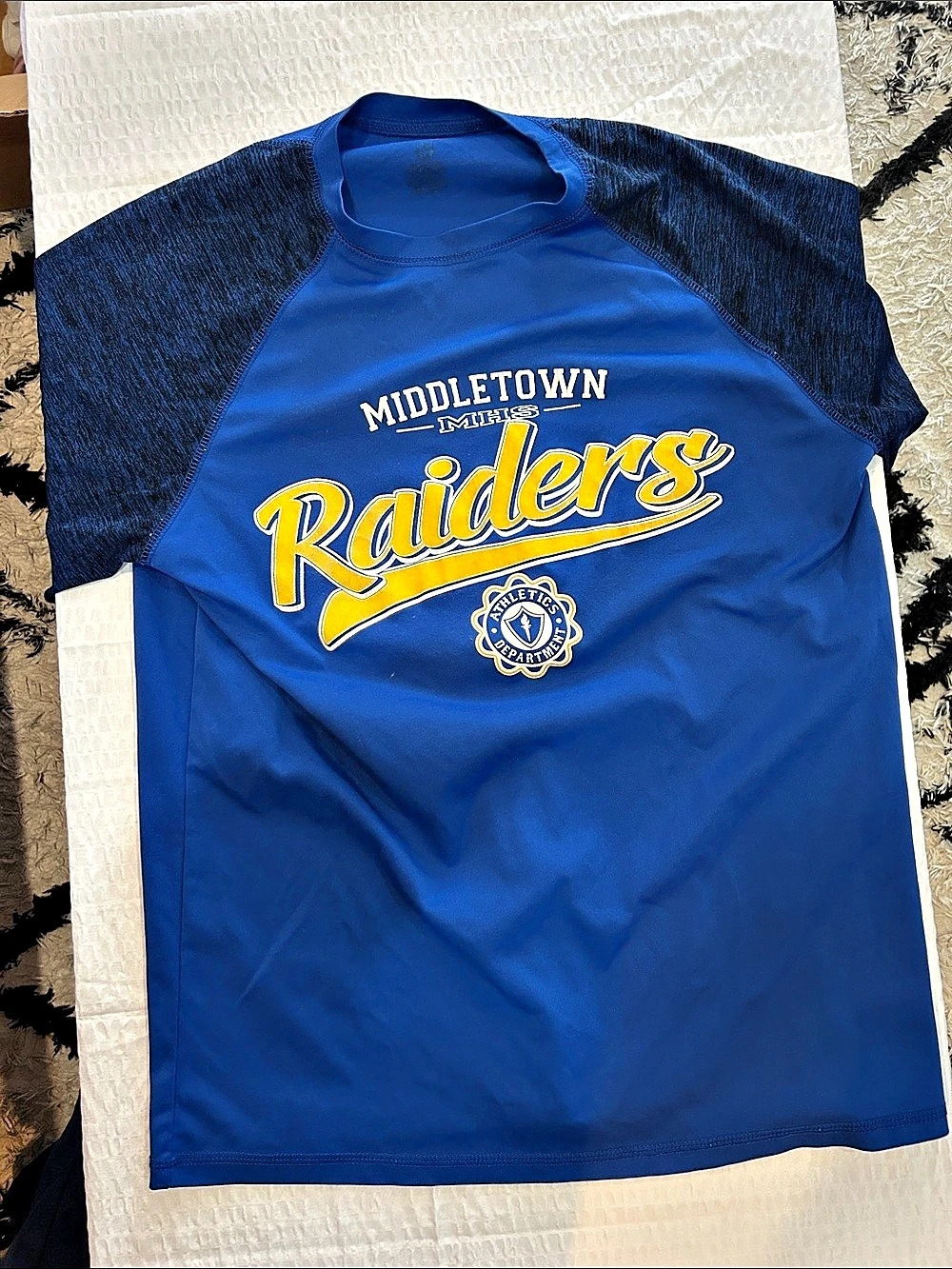 Raiders MiddleTown Athletics Department Blue Short Sleeve Tee